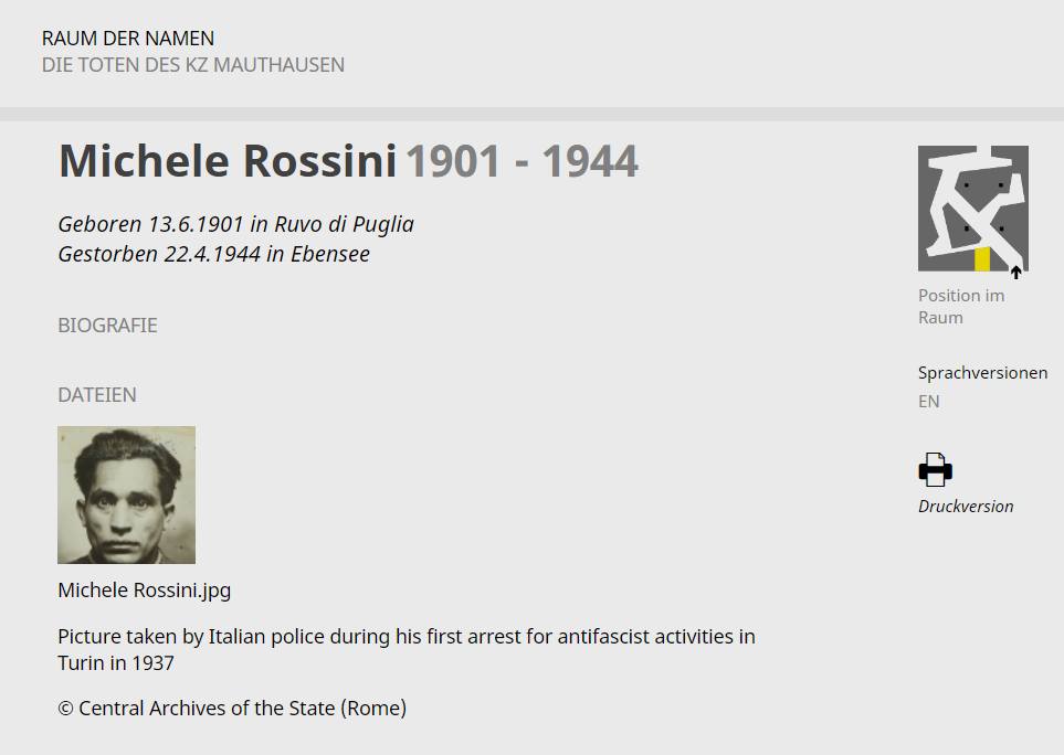 Un memoriale digitale per Michele Rossini